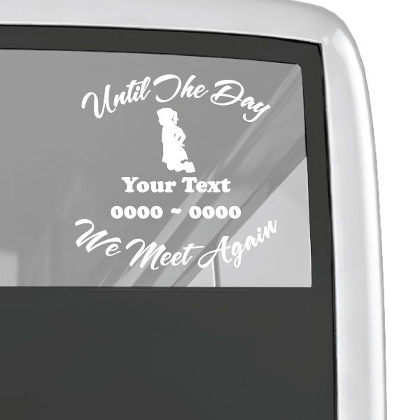 Image of Kneeling Girl Custom In Loving Memory Decal