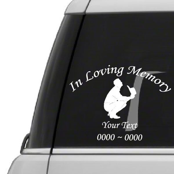 Image of Kneeling Praying Cowboy Custom In Loving Memory Decal