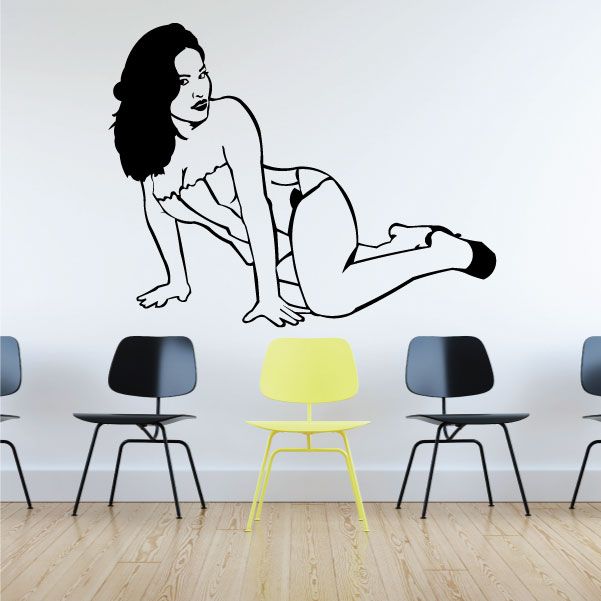 Image of Kneeling Woman in Corset Decal