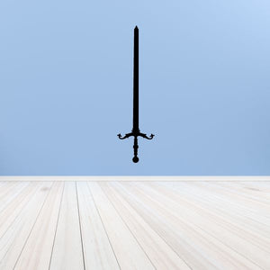 Knight sword decal with a black medieval sword silhouette