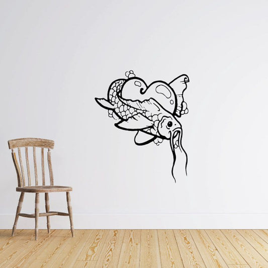 Image of Koi Fish and Heart Decal