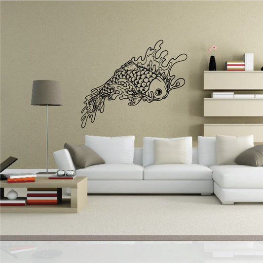 Image of Koi Fish Landing Splash Decal