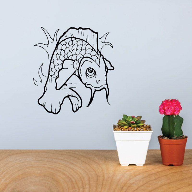 Image of Koi Fish Paddling Decal