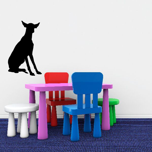 Black dog silhouette decal