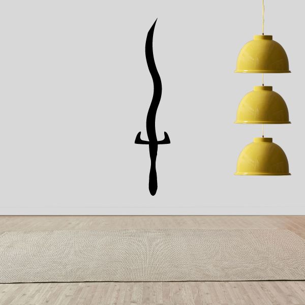 Kris decal: black candle holder and flame silhouette for wall decor