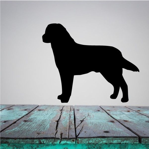 Labrador retriever decal with black dog silhouette