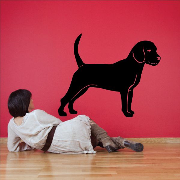 Black Labrador retriever puppy decal silhouette