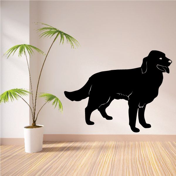 Labrador retriever silhouette decal, black dog standing