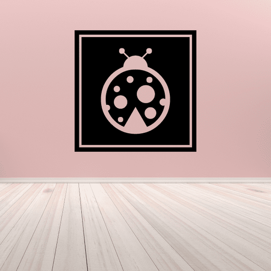 Image of Ladybug in Square Frame Decal