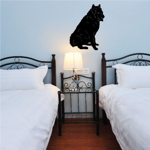 Laekenois Belgian Shepherd dog decal, black upright silhouette