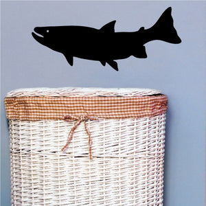 Lake trout decal sticker with black fish silhouette