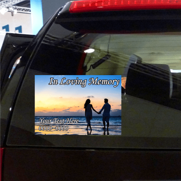 Image of Lakeside Couple In Loving Memory Custom Sticker