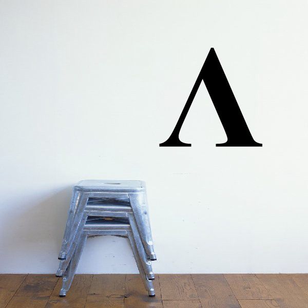 Lambda Greek letter decal with bold black lambda symbol