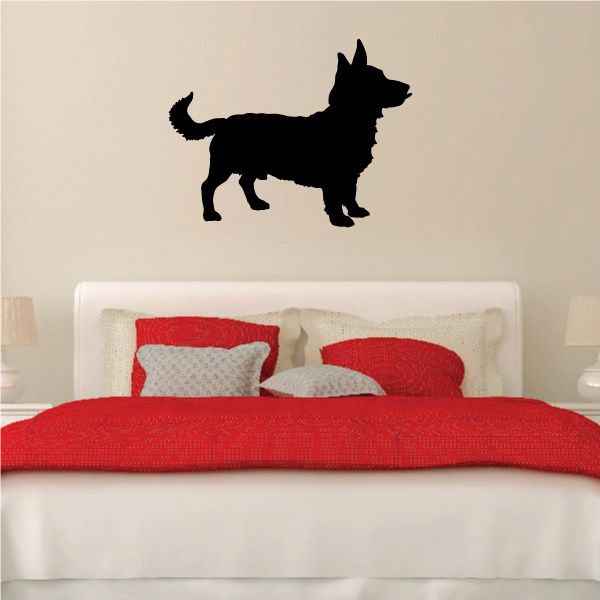 Lancashire Heeler decal with black dog silhouette