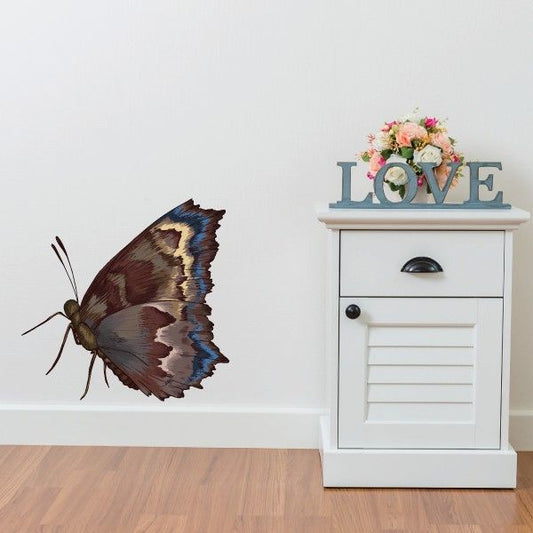 Image of Landed Brown Earth Butterfly Decal