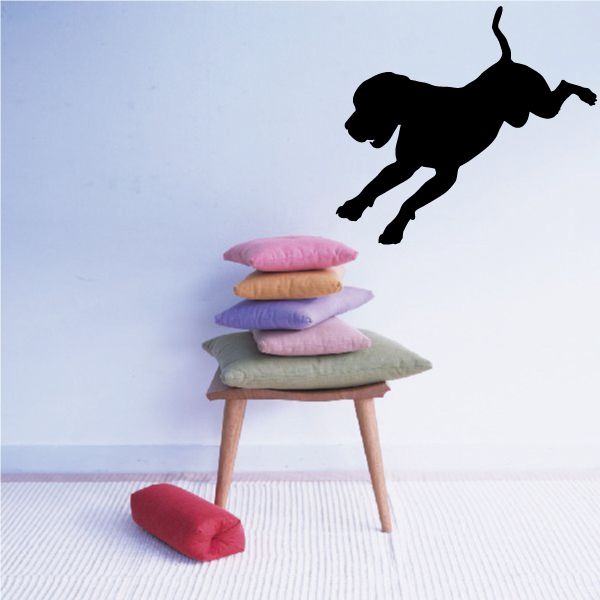 Black hound dog decal silhouette