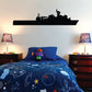 Black LPD ship silhouette wall decal with landing craft and deck details