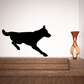 Black landing wolf silhouette wall decal