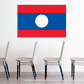 Laos flag sticker with red-blue-red stripes and white centered circle