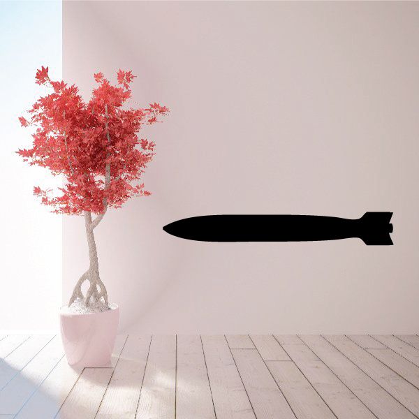 Large black bomb shape decal with pointed nose and tail fins