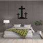 Wall decal set with one large black cross and two small black crosses