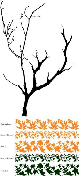 Large Tree Branch with Leaves Decal