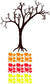 Large Tree with Multiple colored Leaves kit - Vinyl Wall Decals