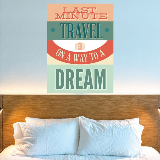 Image of Last Minute Travel on a Way to a Dream Sticker