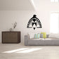 Geometric bird wall decal with black and white patterned wings