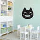 Laughing cat face decal with black smiling grin.