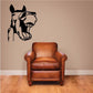 Laughing Donkey Decal, black line art with open mouth
