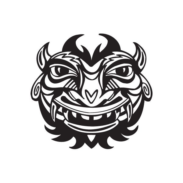 Image of Laughing Round Tiki Decal