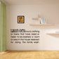 Wall decal: 'lau n·Dry' phrase with small definition text paragraph