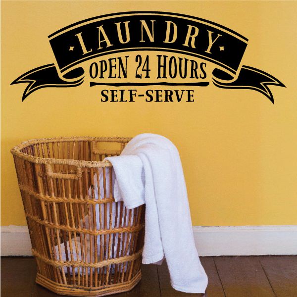 Image of Laundry Open 24 Hours Wall Decal