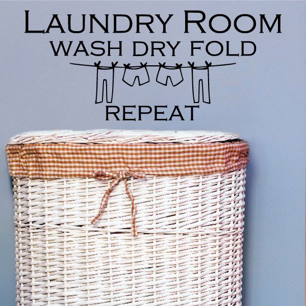 Image of Laundry Room Wash Dry Fold Repeat Wall Decal