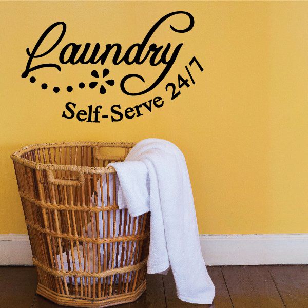 Image of Laundry Self Serve 24/7 Wall Decal