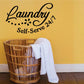 Laundry Self-Serve 24/7 wall decal in black script lettering