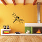 Black dragonfly wall decal with layered wings and antennae