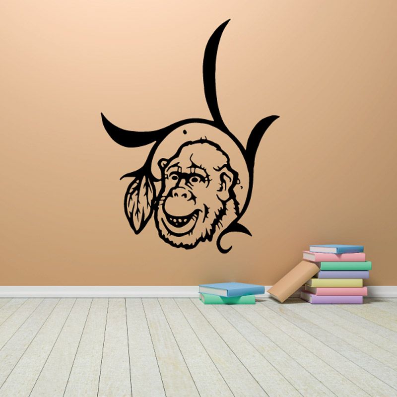 Image of Leaf Around Monkey Head Decal