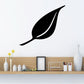 Black leaf vinyl wall decal with curved stem and pointed tip