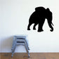 Leaning elephant wall decal, black silhouette
