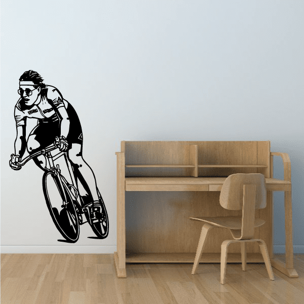 Image of Leaning Stride Cyclist Decal