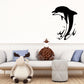 Black dolphin jumping out of water wall decal with splash detail