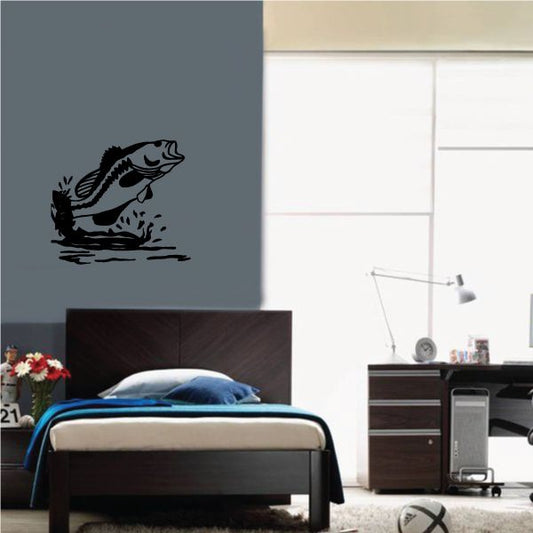 Image of Leaping Bass Fish Decal