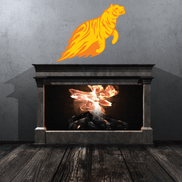 Image of Leaping Blazing Tiger Sticker