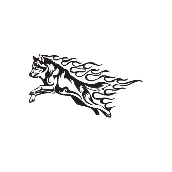 Image of Leaping Fire Wolf Decal