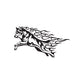 Leaping fire wolf decal, black outline with flame details