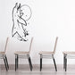 Leaping dolphin water moon decal with black line art and splash details
