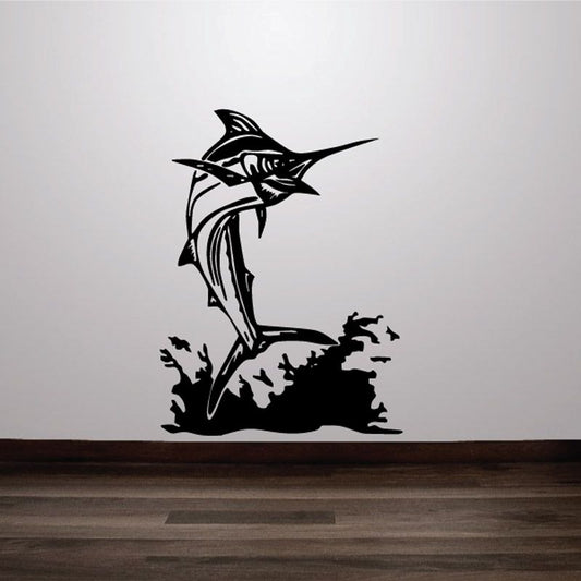 Image of Leaping Splash Marlin Decal