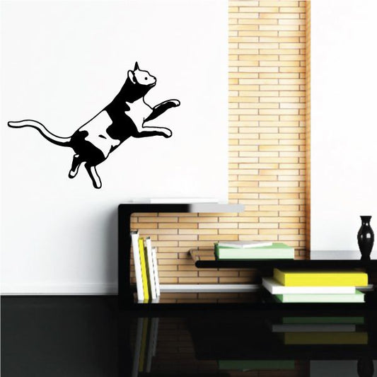 Image of Leaping Up Cat Decal